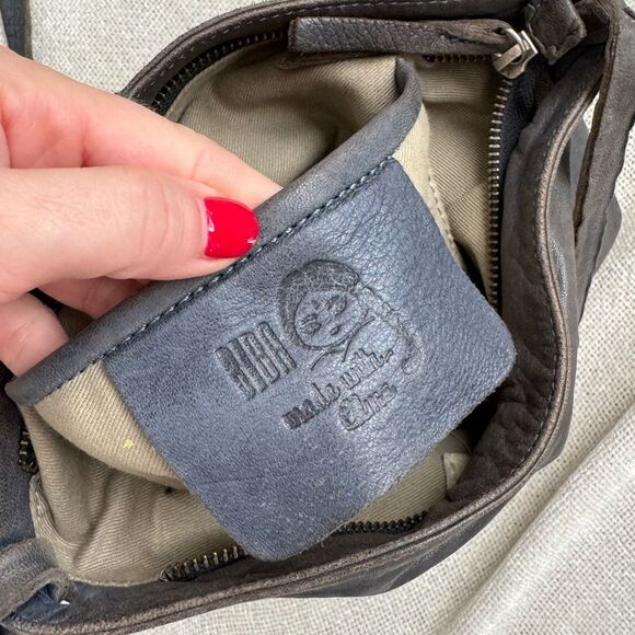 BIBA Spain Sheep Leather Bucket Bag Crossbody Bohemian Relaxed Hippie - Picture 9 of 11